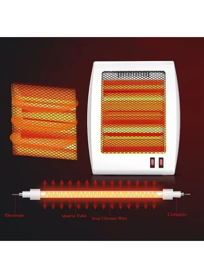 ELTRAZONE 800W Portable Quartz Electric Heater with Dual Heating Tubes | Radiant Space Warmer with 2 Heat Settings, Safety Mesh Grill & Compact Energy Efficient Design for Home & Office - Image 3